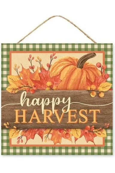 10" Wooden Sign: Happy Harvest