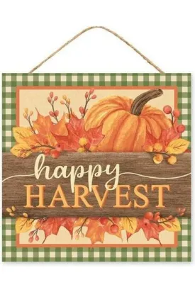 10" Wooden Sign: Happy Harvest