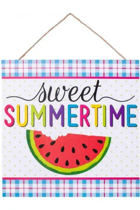 10" Wooden Sign: Sweet Summertime/Watermelon