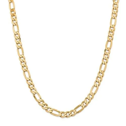 8.50mm Flat Figaro Chain Necklace