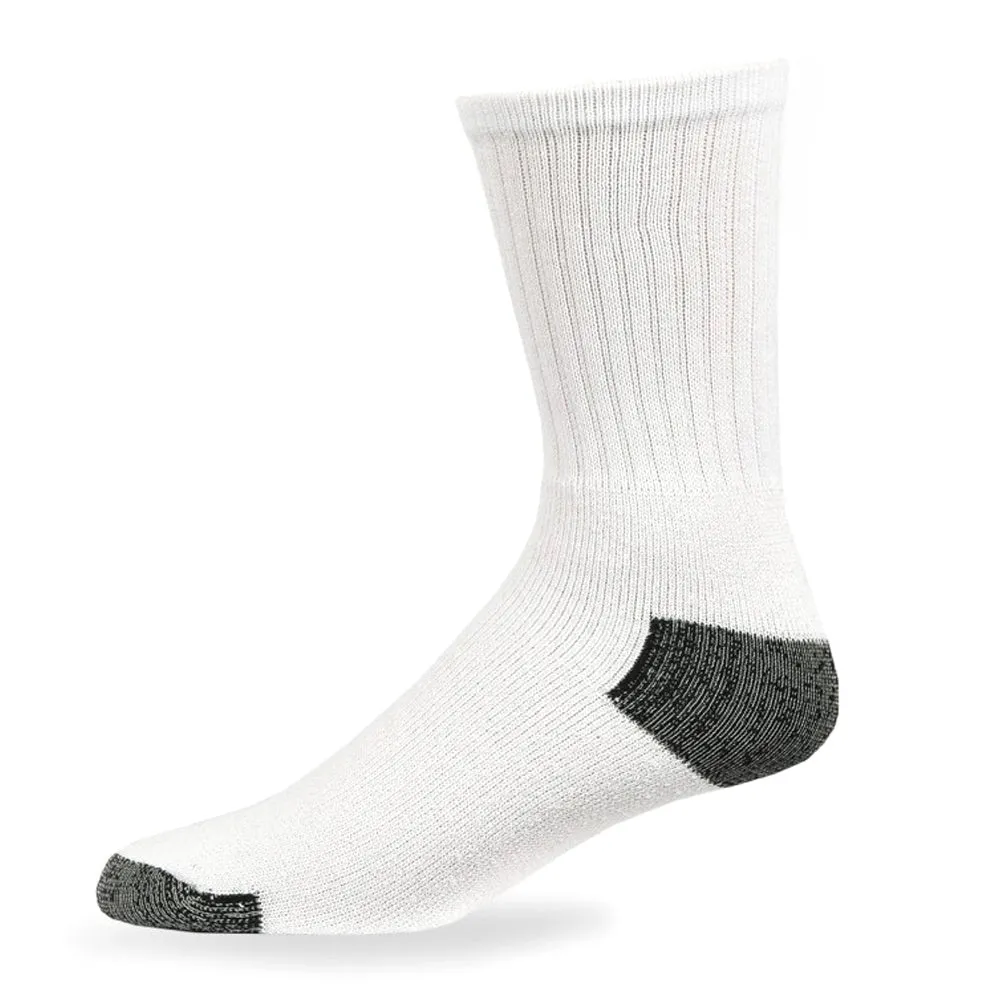 8X Pairs Mens Sports Crew Socks Cotton Calf Cushioned Athletics White Size 10-13