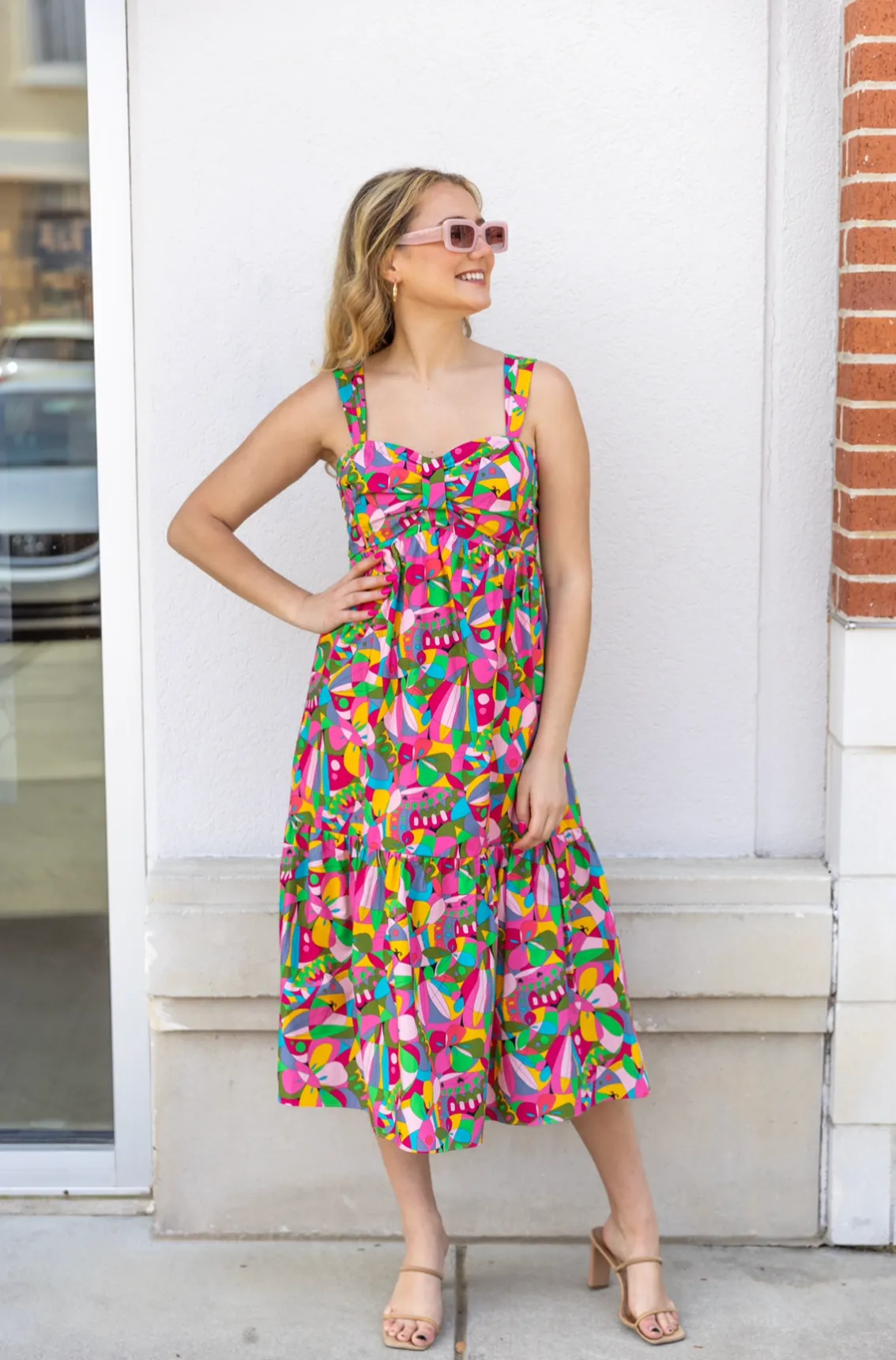 ABSTRACT MIDI DRESS
