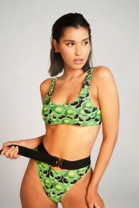 Alien Print High Waist Bikini Bottoms