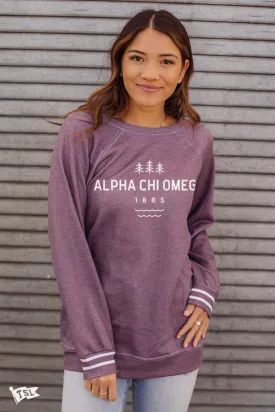 Alpha Chi Omega Lakeside Raglan Crewneck