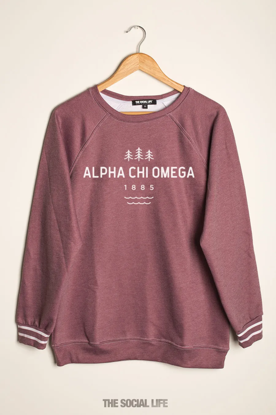 Alpha Chi Omega Lakeside Raglan Crewneck