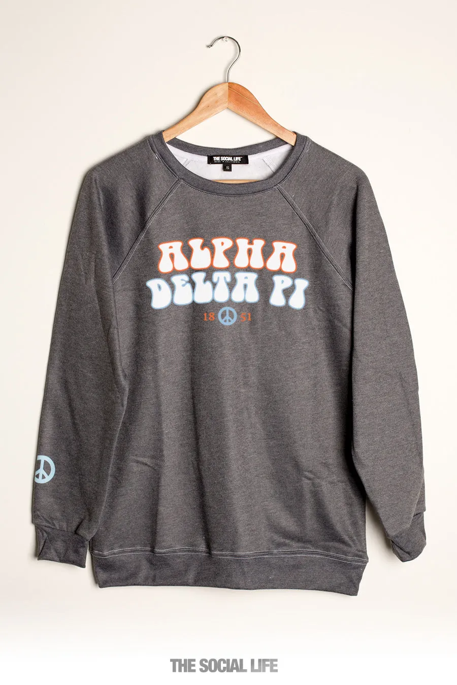 Alpha Delta Pi Peace Raglan Crewneck