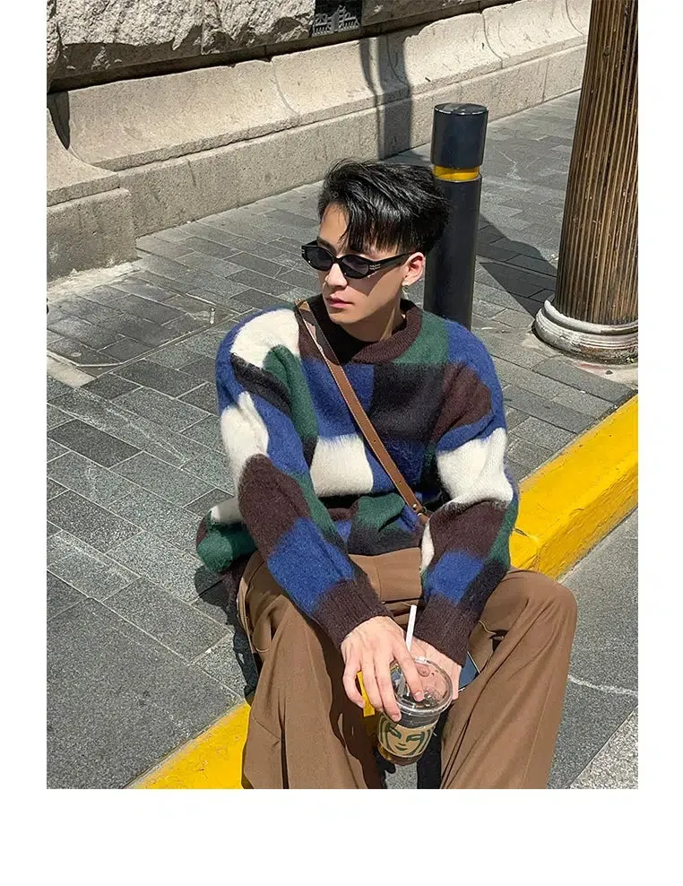 Assorted Color Blocks Sweater