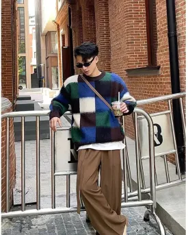 Assorted Color Blocks Sweater
