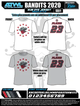 Bandits 9U 2020 Men's Sub Dye Jersey