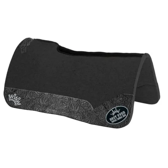 Best Ever 1" OG Pad with Black Floral Wear Leathers and Silver Patch 32"x32"