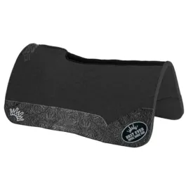 Best Ever 1" OG Pad with Black Floral Wear Leathers and Silver Patch 32"x32"
