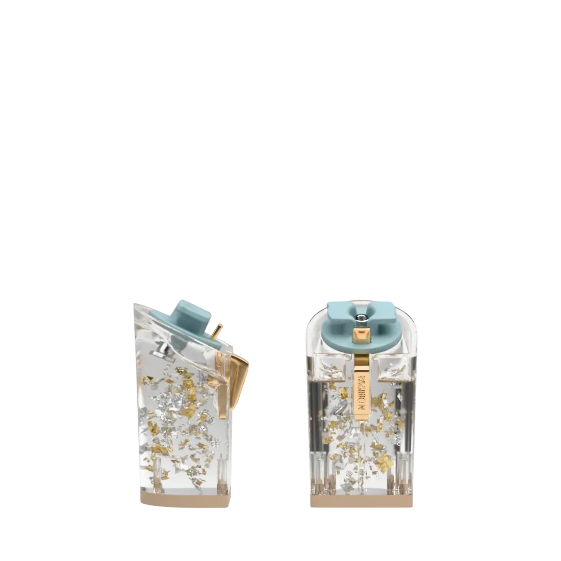 Block Heel Kit 4 Transparent Silver & Gold Tinsel