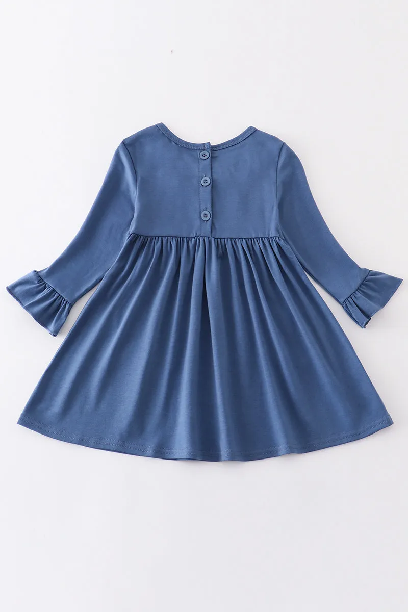 Blue owl french knot dress