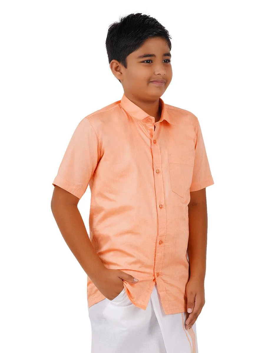 Boys Matching Dhoti & Shirt Combo Salmon OX27