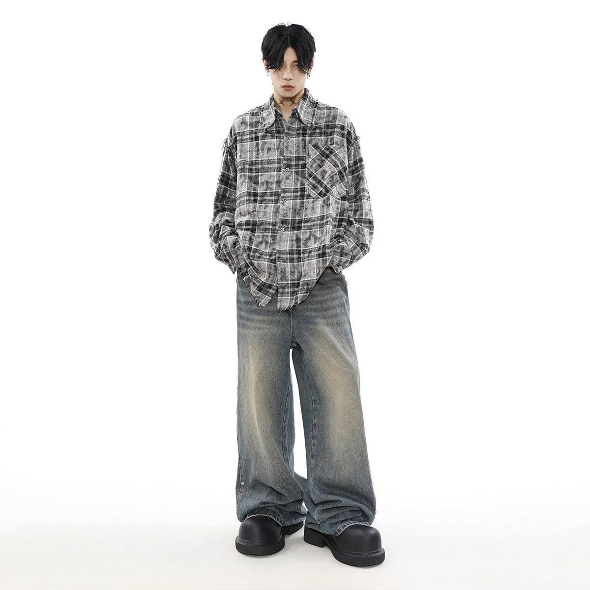 Brushed Plaid Long Sleeve Shirt