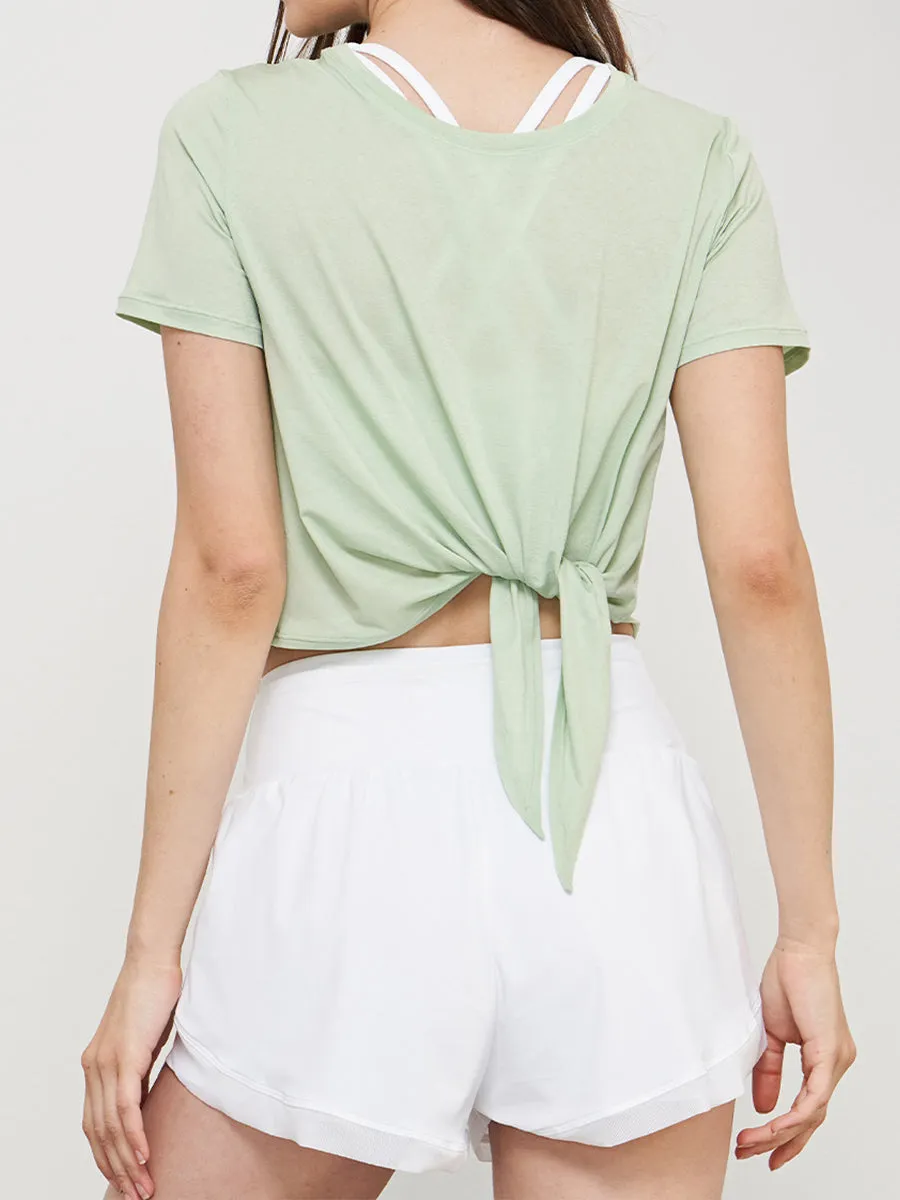 Casual Loose Yoga Top Exercise Top Side Slit Hem Fitness Wear