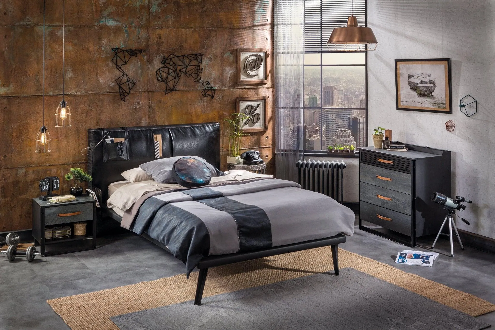 Cilek Dark Metal Dresser