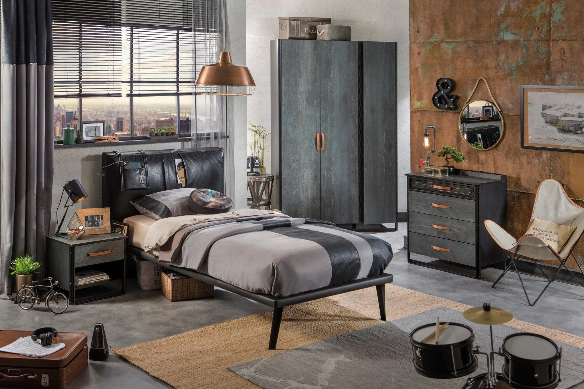 Cilek Dark Metal Dresser