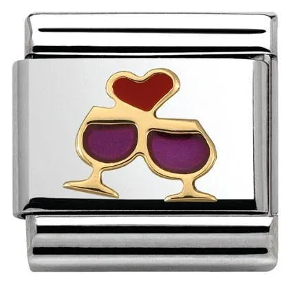 Classic LOVE 2 stainless steel enamel and yellow gold Glasses with 030283/08