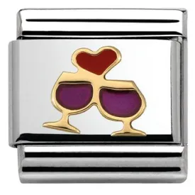 Classic LOVE 2 stainless steel enamel and yellow gold Glasses with 030283/08