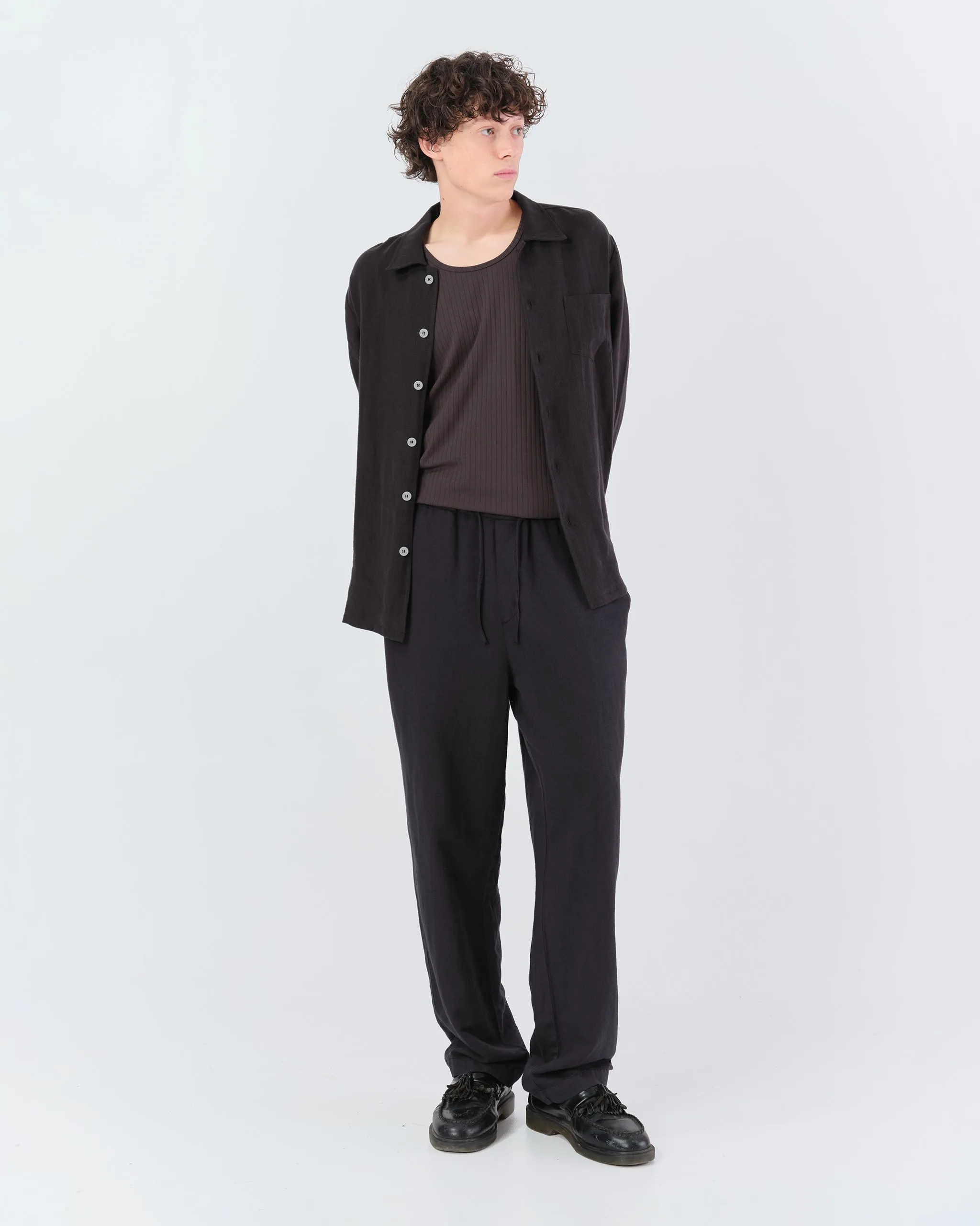 Coal Linen Leisure Shirt