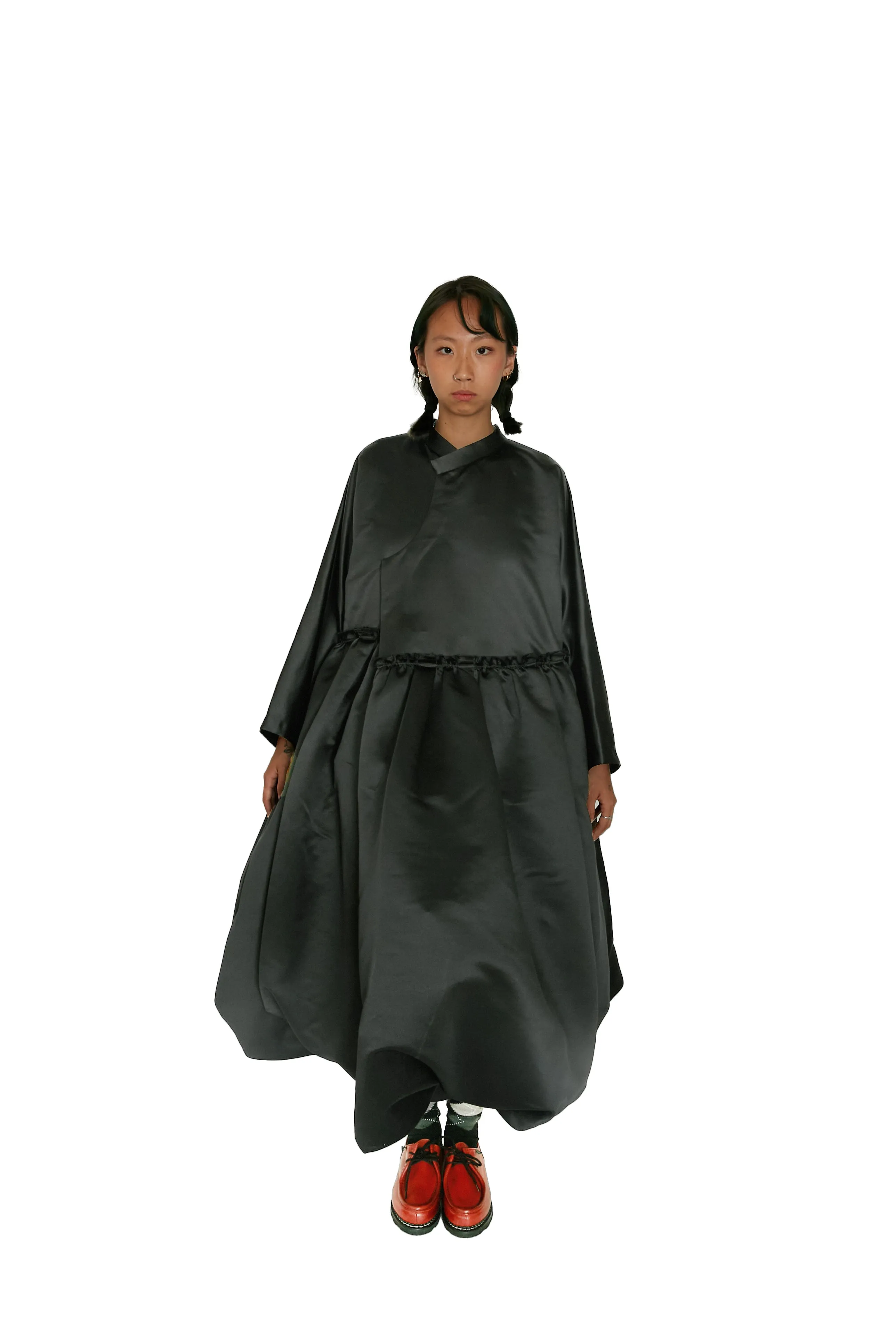 Comme des Garçons Comme des Garçons (CDGCDG) Poly Satin Thick Dress - Black