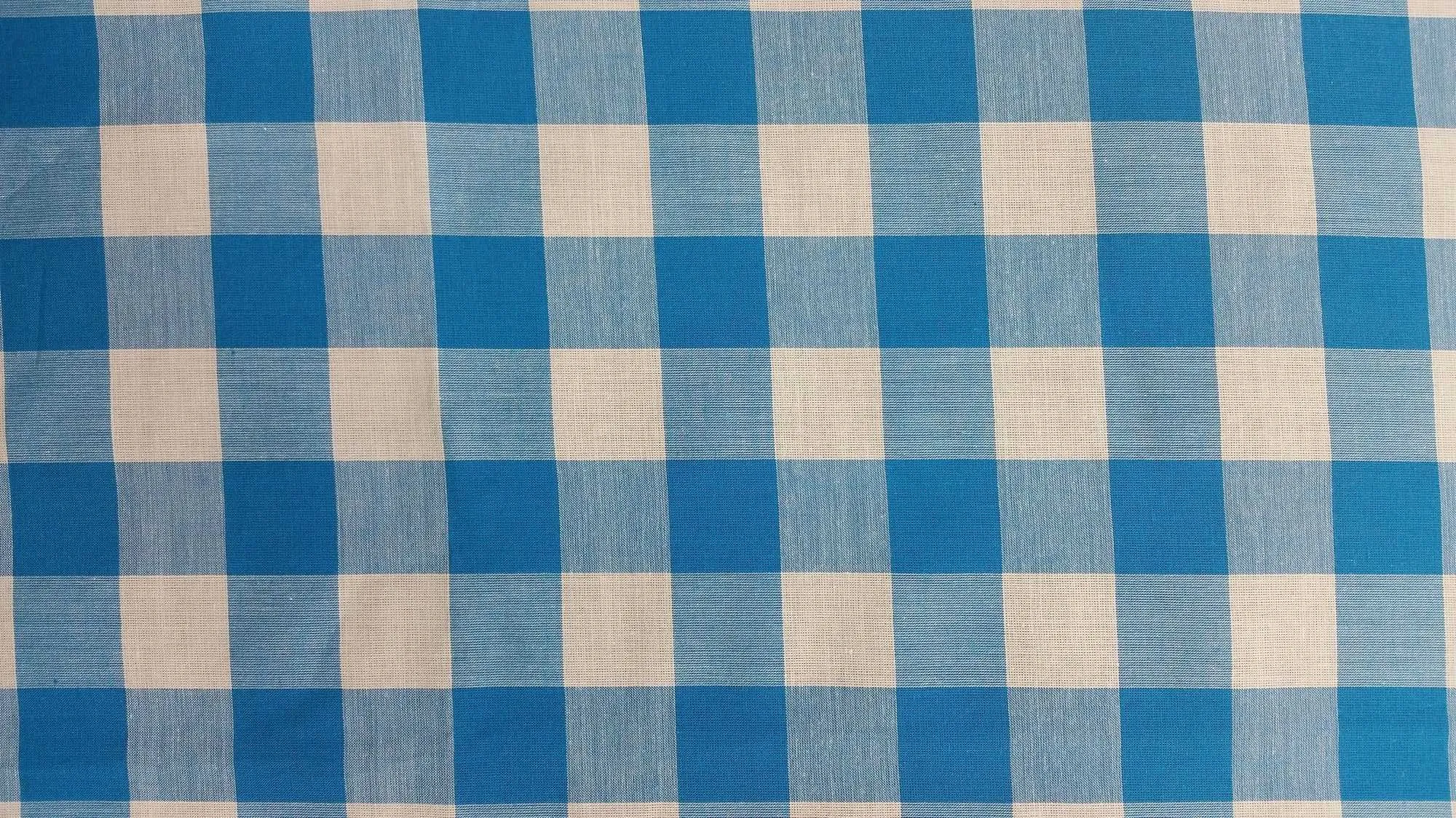 COTTON LAWN YARN DYED 1X1" CHECK NON-STRETCHED WOVEN - SHIRTING FABRIC<br><h6>5-FRENCH BL/WHT<br>250A-CLWNP 1X1"</h6>
