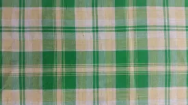 COTTON LAWN YARN DYED PLAID DSN-TRF NON-STRETCHED WOVEN - SHIRTING FABRIC <br><h6>7-GRN/MUSTARD<br>250TRF-CLWNPTRF</h6>