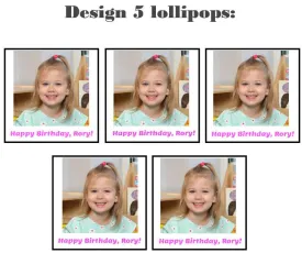 Customize your own square style edible image lollipop
