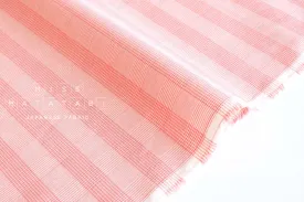 DEADSTOCK Yarn Dyed Tiny Houndstooth Plaid - coral pink