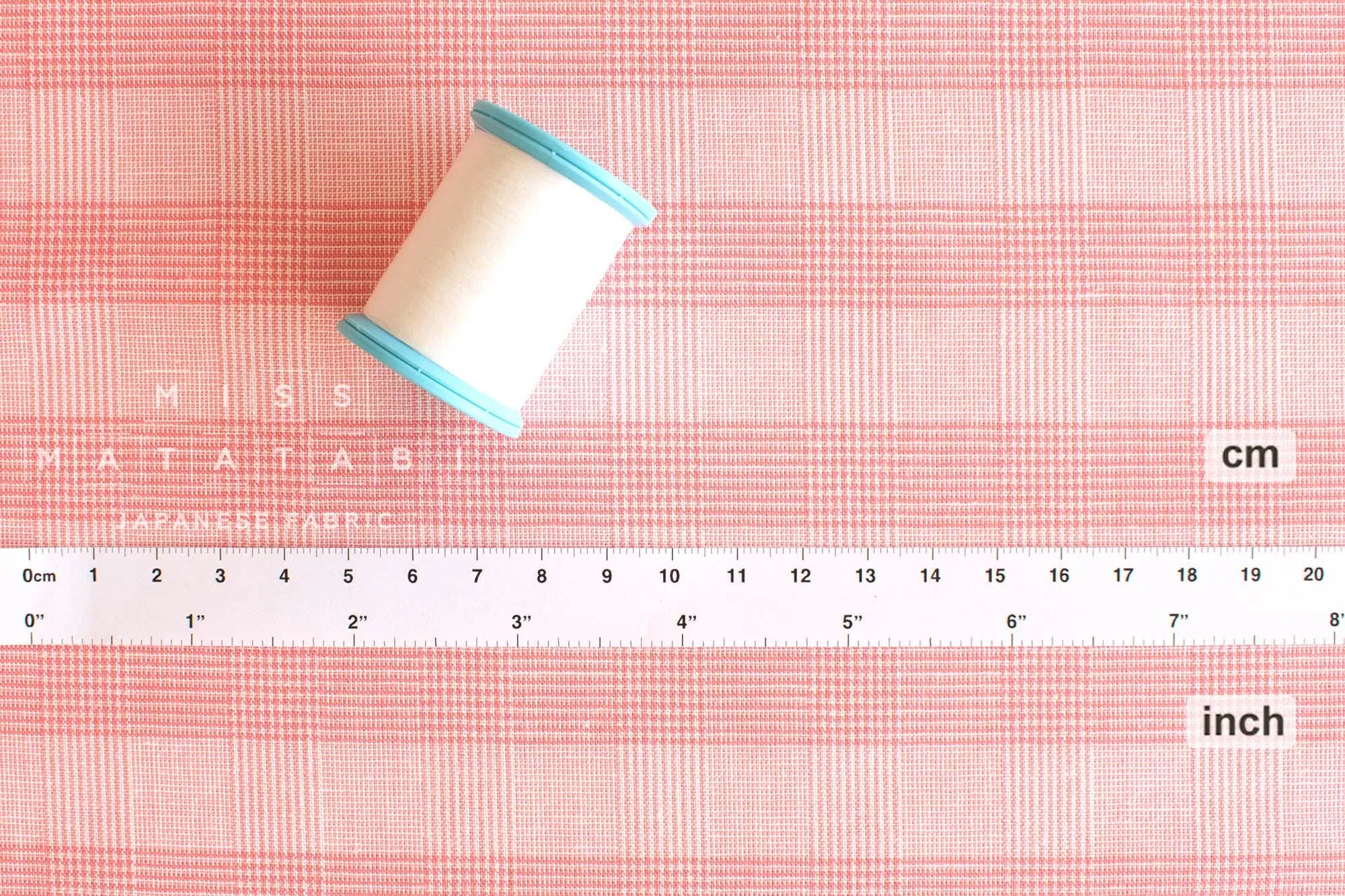 DEADSTOCK Yarn Dyed Tiny Houndstooth Plaid - coral pink