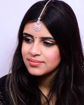 Designer American Diamond Maang Tikka For Wedding & Party (D87)