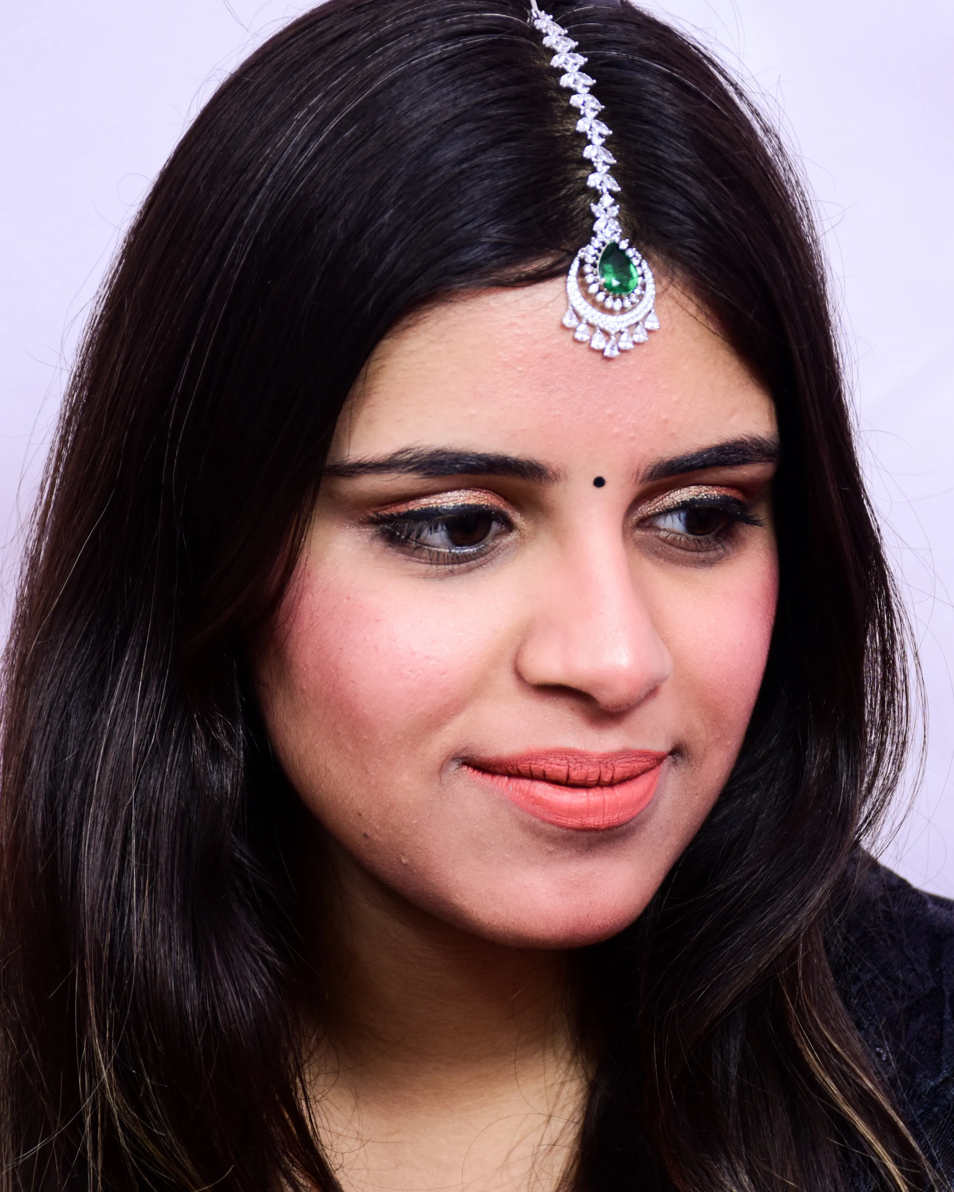 Designer American Diamond Maang Tikka For Wedding & Party (D88)