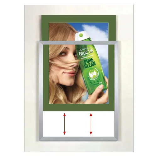 Designer Euro-Style 8.5x11 Slide-in Frames for Posters, Signs, Menus, Photos, Documents   2" Wide Matboard Border
