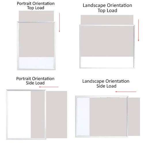 Designer Euro-Style 8.5x11 Slide-in Frames for Posters, Signs, Menus, Photos, Documents   2" Wide Matboard Border