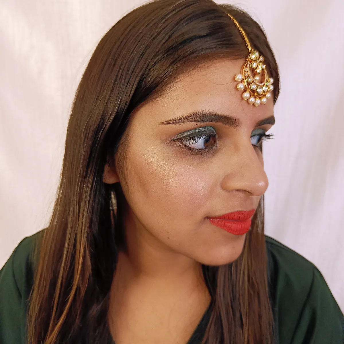 Designer Gold Plated Royal Kundan Maangtikka (D40)