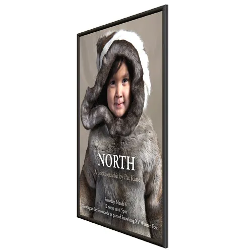 Economical MINI 36x36 Poster Snap Frame with .60" Wide Frame Profile - Flip Open, Fast Change