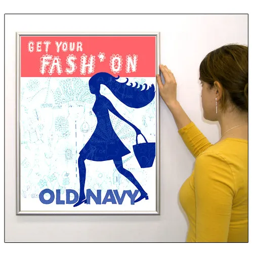 Economical MINI 36x36 Poster Snap Frame with .60" Wide Frame Profile - Flip Open, Fast Change