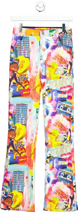 Elsie Fred Multicolour Graphic Print Trousers UK XS