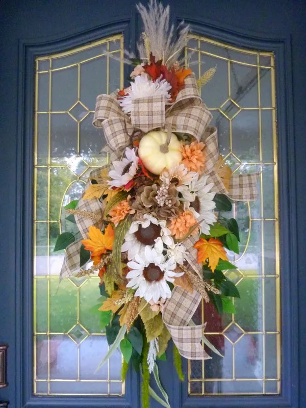 Fall door decorations, Thanksgiving Door Swags, Autumn Wreaths
