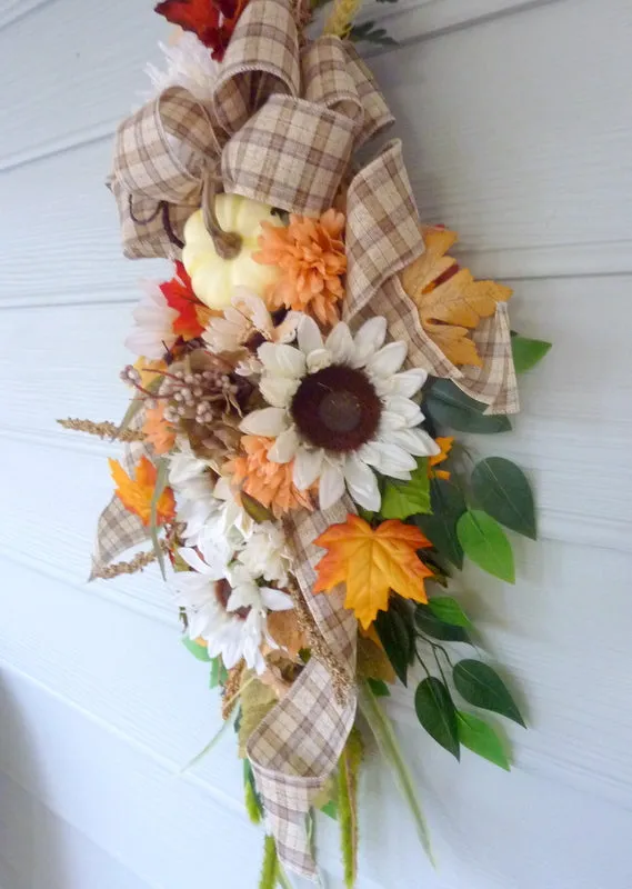 Fall door decorations, Thanksgiving Door Swags, Autumn Wreaths