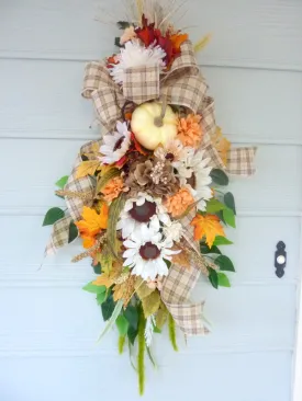Fall door decorations, Thanksgiving Door Swags, Autumn Wreaths