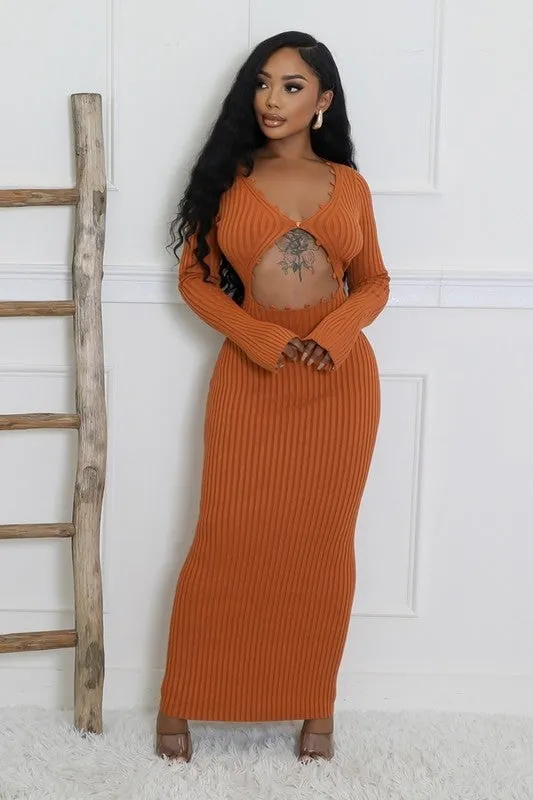 Fallin For Your Knit Long Sleeve Dress