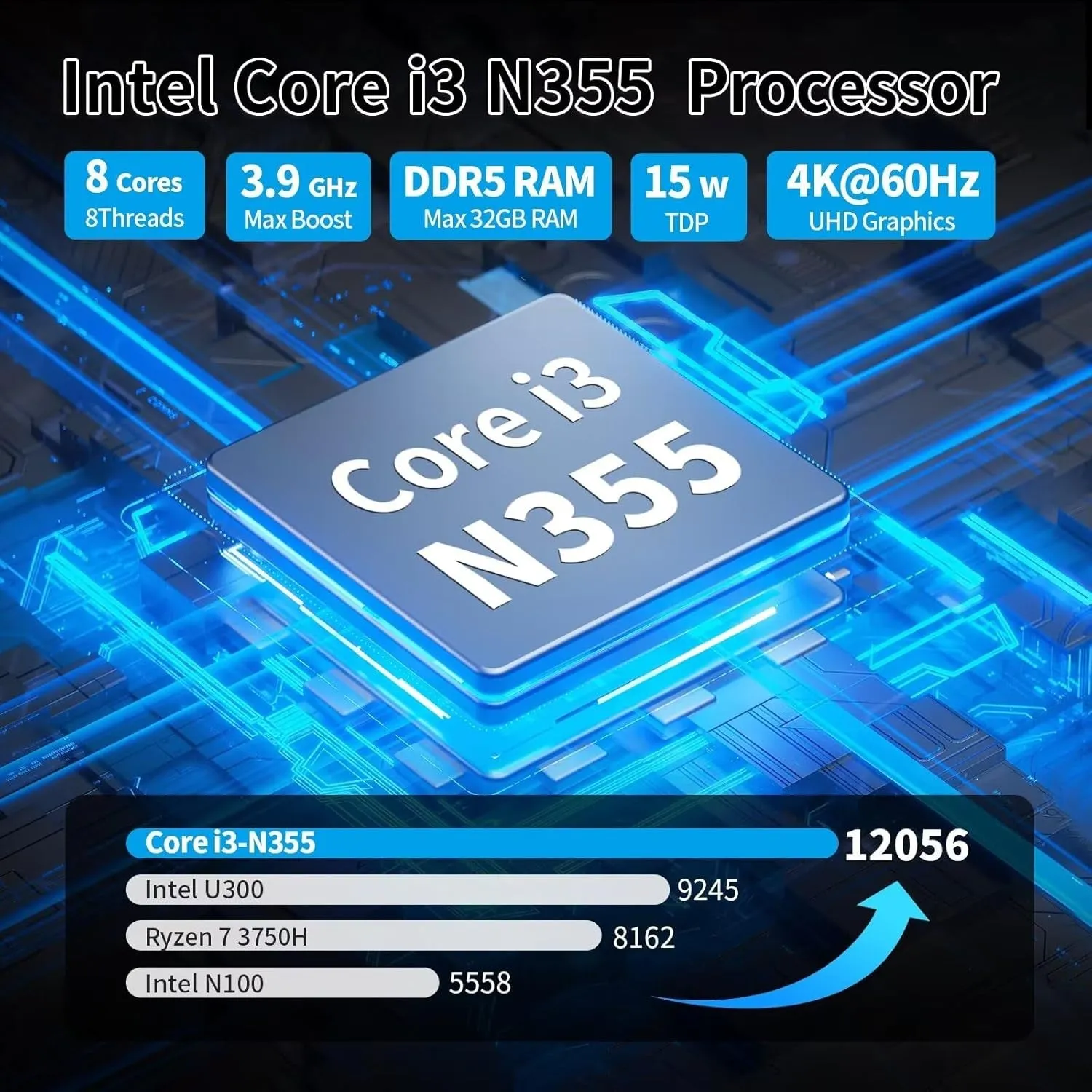 Fanless Firewall Appliance I3 N355 (Up to 3.9Hz), 4 X I226V 2.5Gbe LAN Opnsense Mini PC for Office/Home,