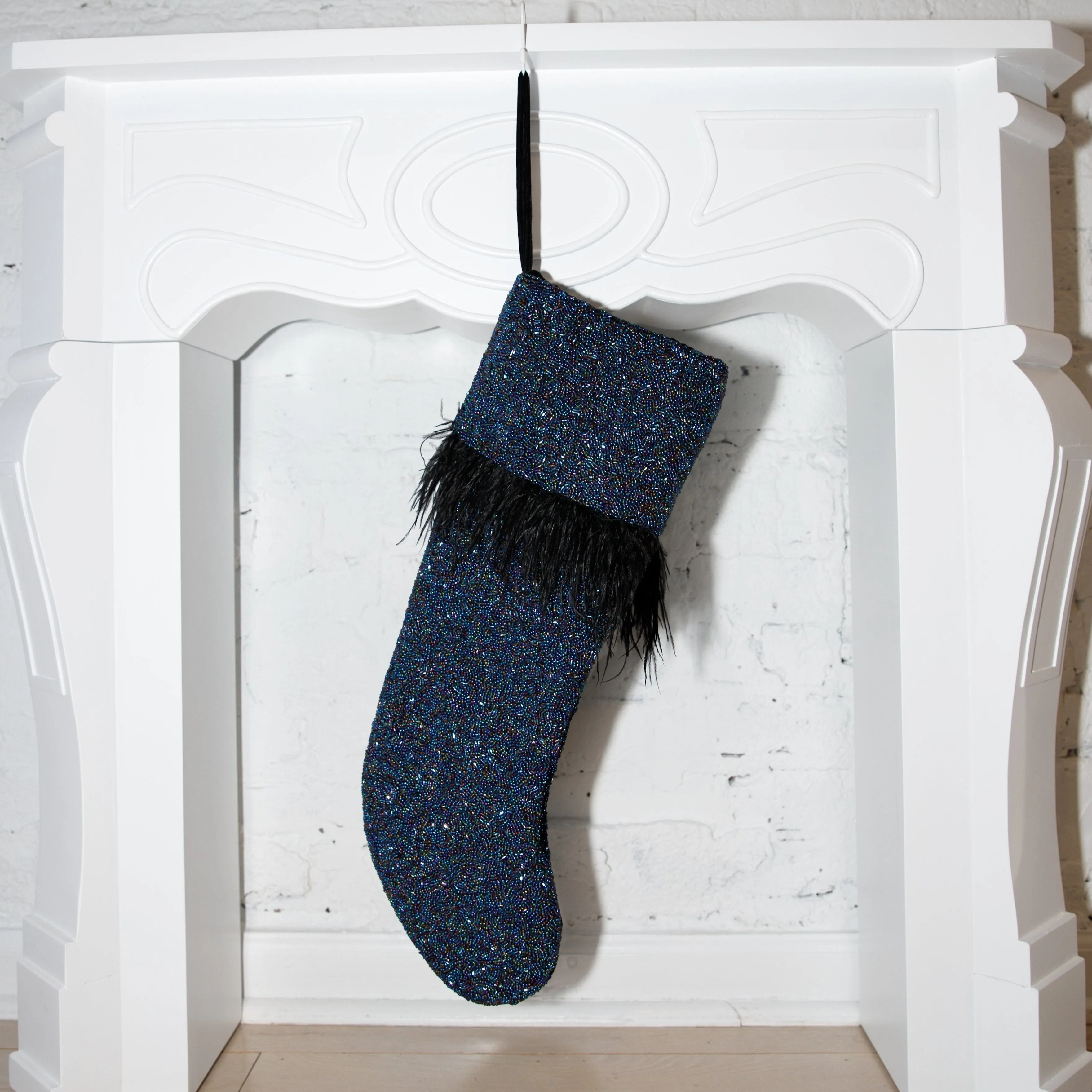 Feather Stocking ✦ Black Iridescent
