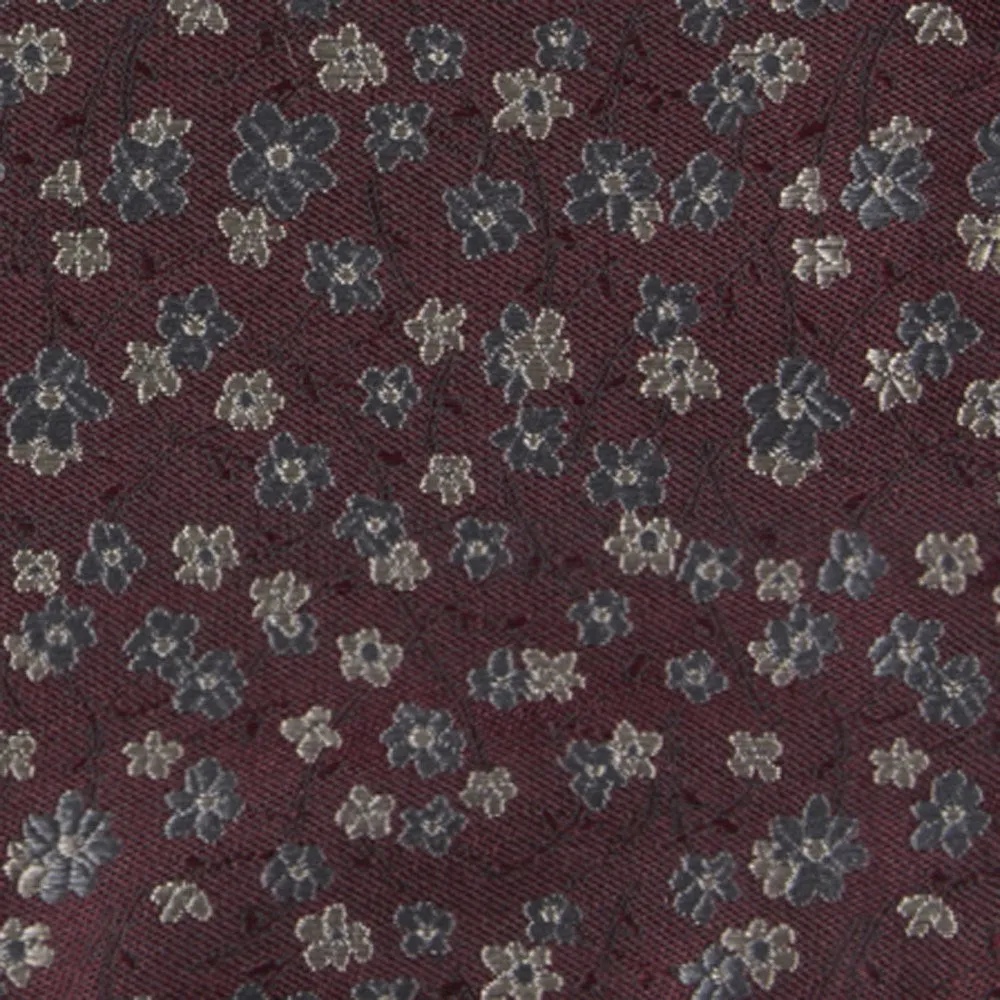Free Fall Floral Burgundy Pocket Square