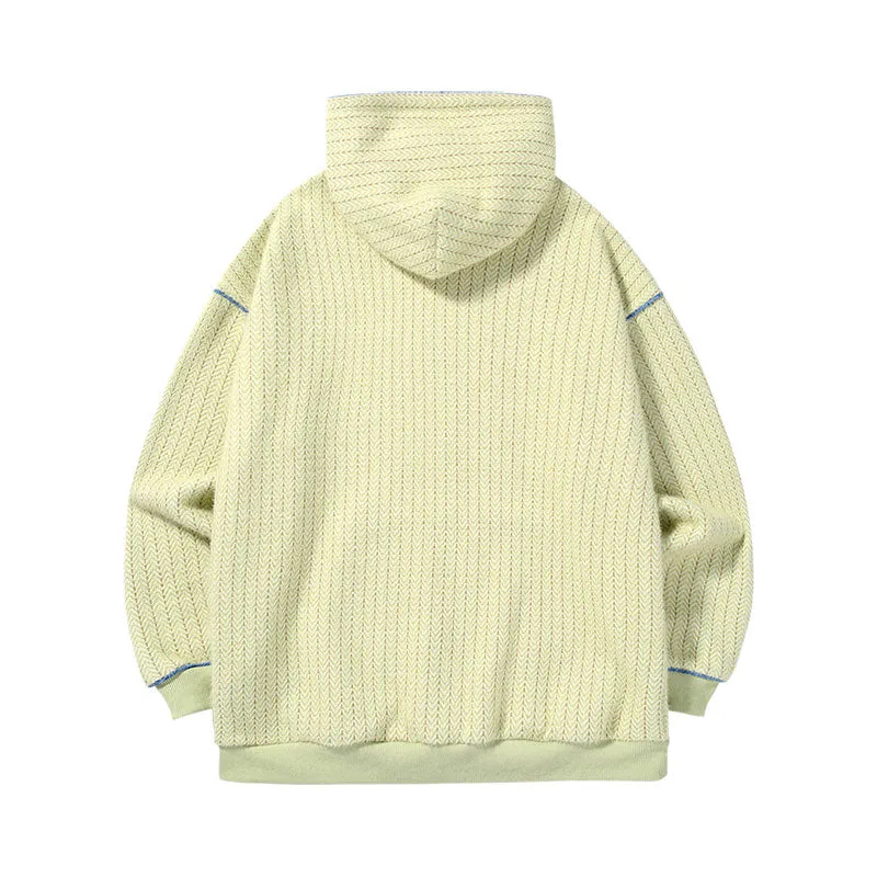 【GENANX2024NEW】Letter Logo embroidered hoodie with rotator cuff drop kangaroo pocket jacquard hoodie