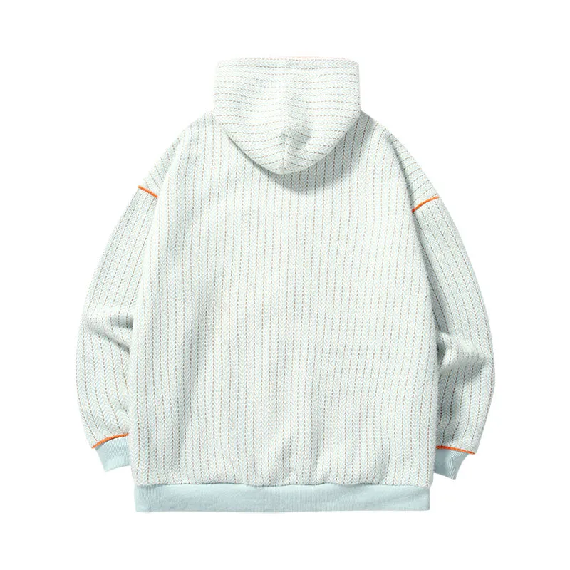 【GENANX2024NEW】Letter Logo embroidered hoodie with rotator cuff drop kangaroo pocket jacquard hoodie