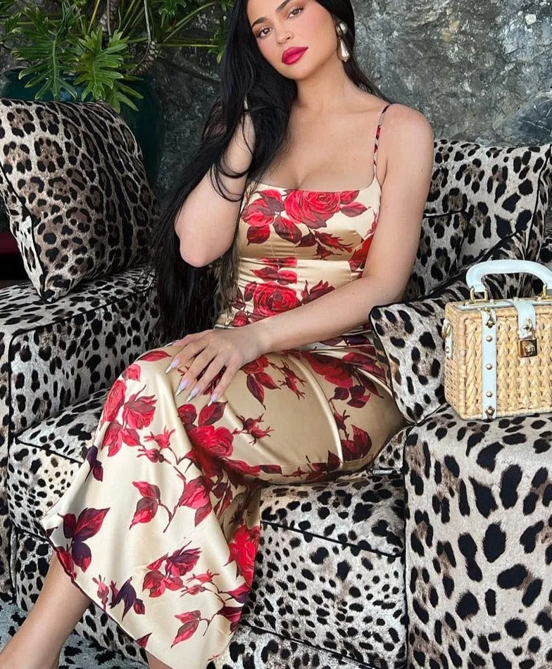 Getadme Hawthaw Women Floral Printed Bodycon Party Beach Vacation Midi Dress Streetwear Summer Clothes Wholesale Items For Business