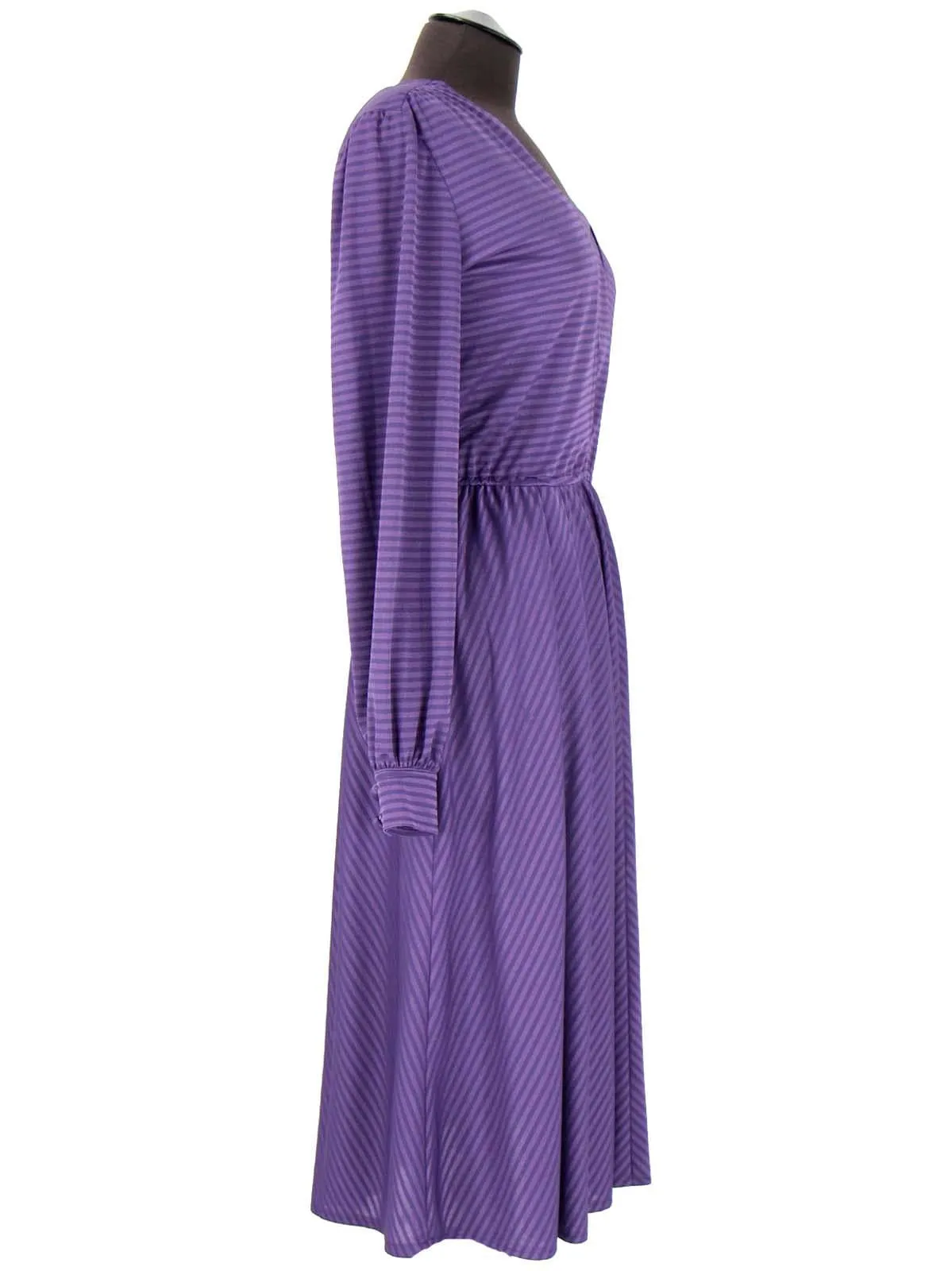 Gillian Paul 1970s Vintage Purple Striped Dress